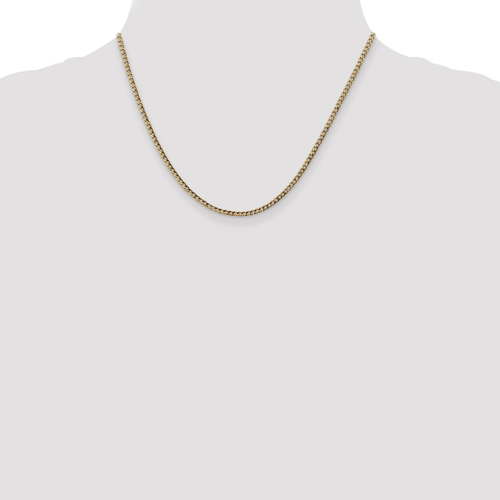 14k 2.5mm Semi-Solid Curb Chain
