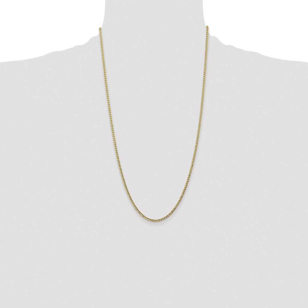 14k 2.5mm Semi-Solid Curb Chain
