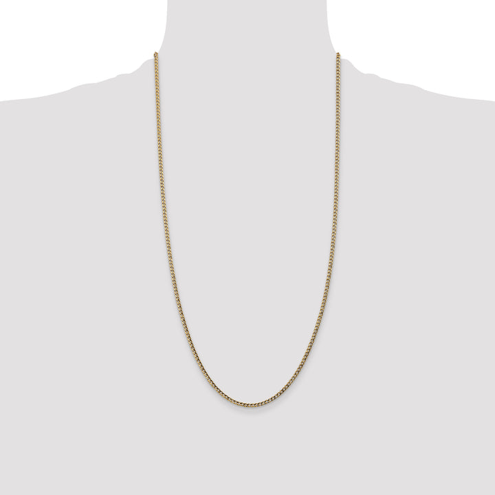 14k 2.5mm Semi-Solid Curb Chain