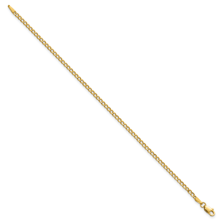 14k 2.5mm Semi-Solid Curb Chain