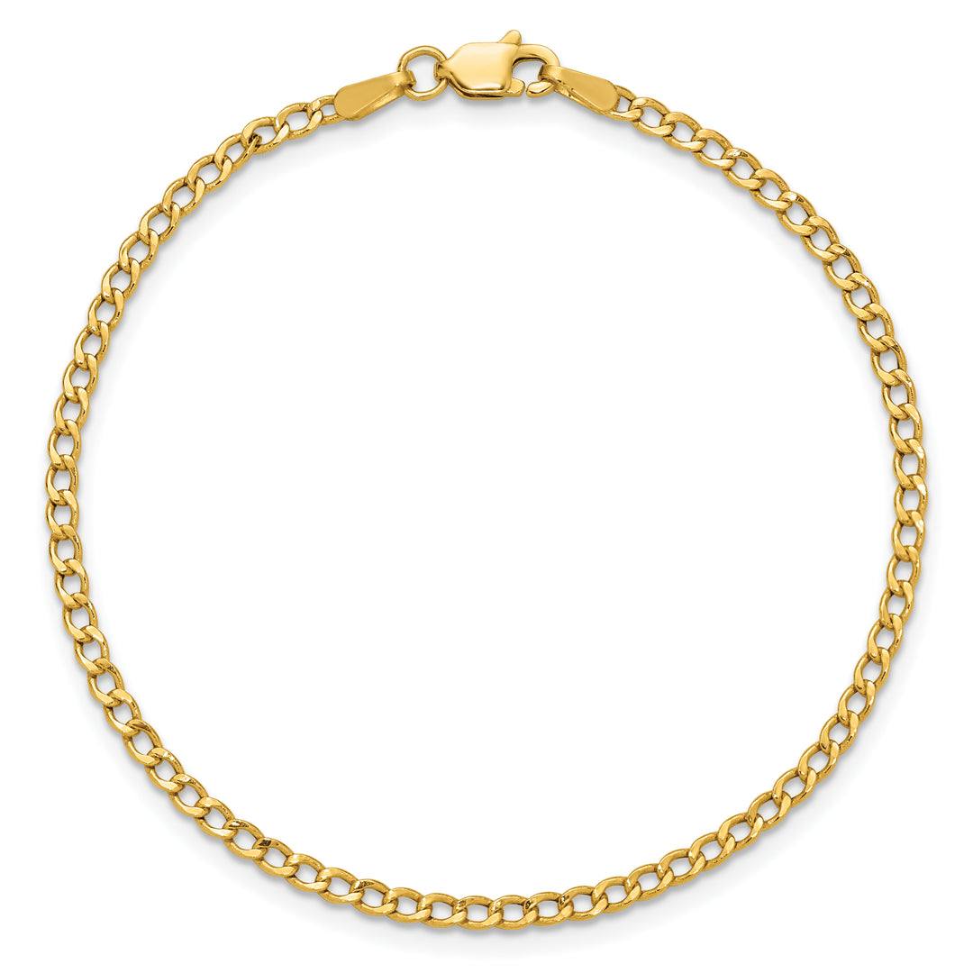 14k 2.5mm Semi-Solid Curb Chain