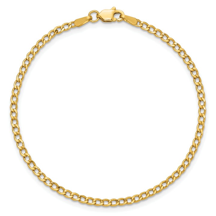 14k 2.5mm Semi-Solid Curb Chain