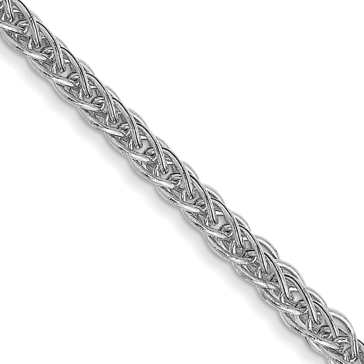 14k White Gold 2mm Semi-solid 3-Wire Wheat Chain
