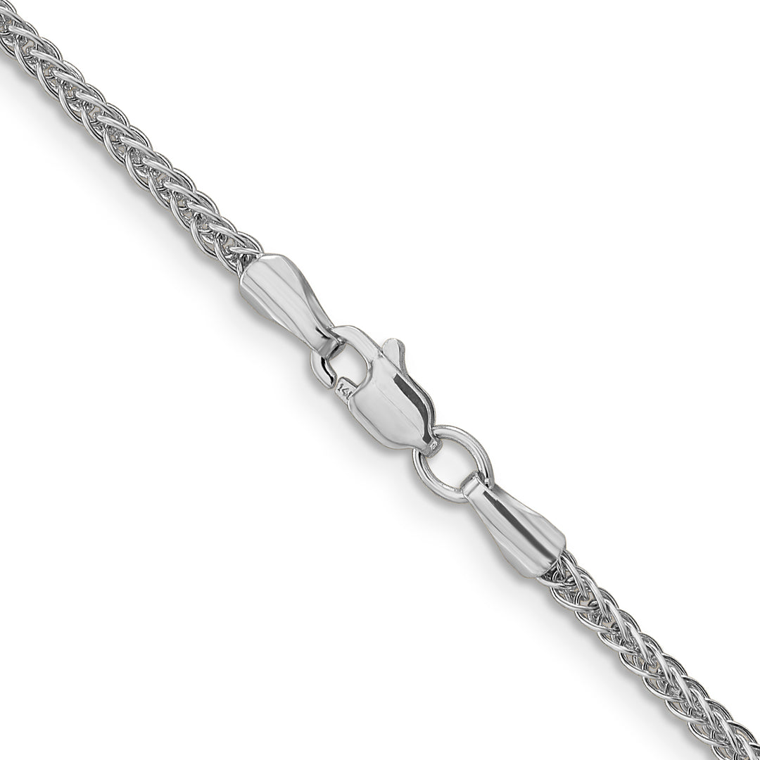 14k White Gold 2mm Semi-solid 3-Wire Wheat Chain