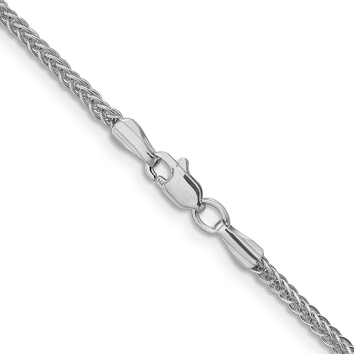 14k White Gold 2mm Semi-solid 3-Wire Wheat Chain