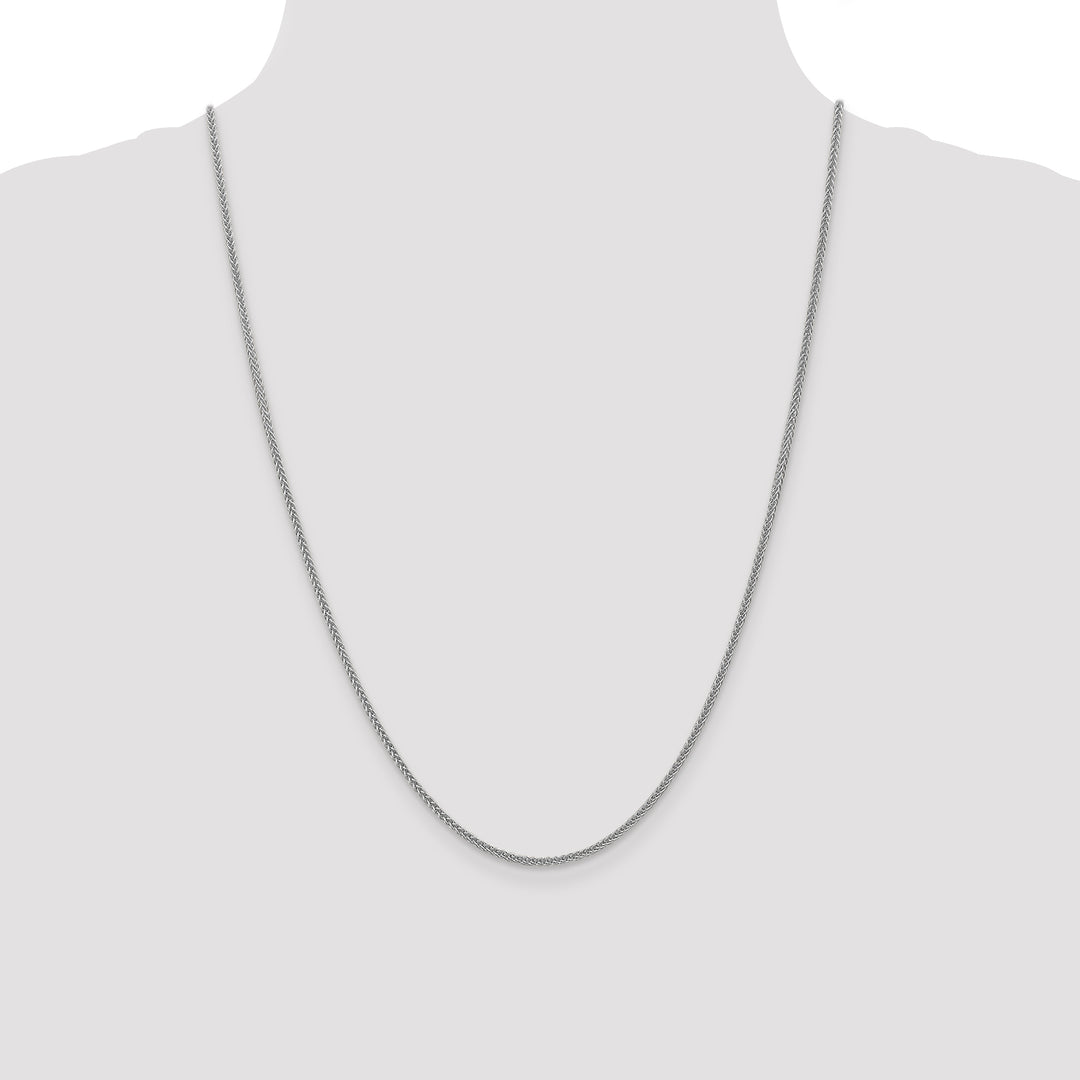 14k White Gold 2mm Semi-solid 3-Wire Wheat Chain