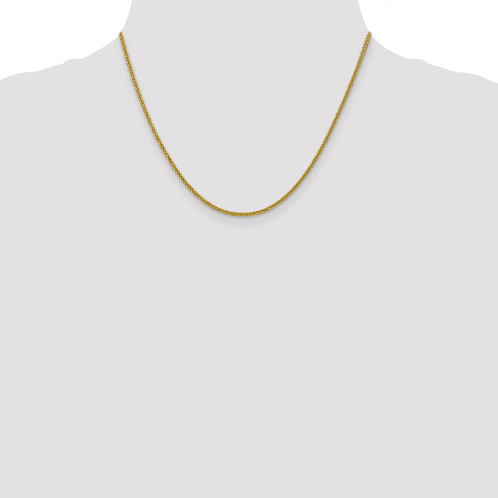 14k 2mm Semi-solid 3-Wire Wheat Chain