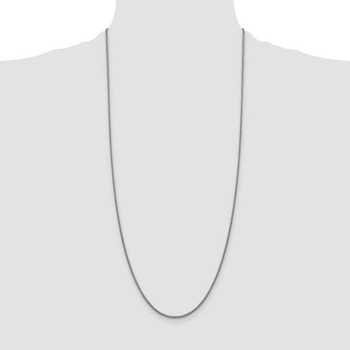 14k White Gold 1.5mm Semi-Solid Round Box Chain