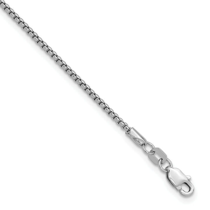 14k White Gold 1.5mm Semi-Solid Round Box Chain