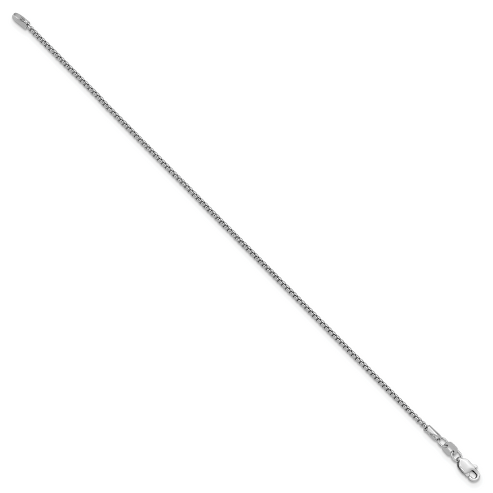 14k White Gold 1.5mm Semi-Solid Round Box Chain
