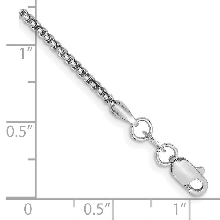 14k White Gold 1.5mm Semi-Solid Round Box Chain