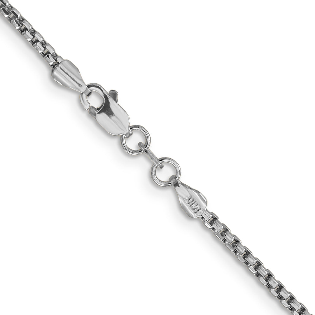 14k White Gold 1.75mm Semi-Solid Round Box Chain
