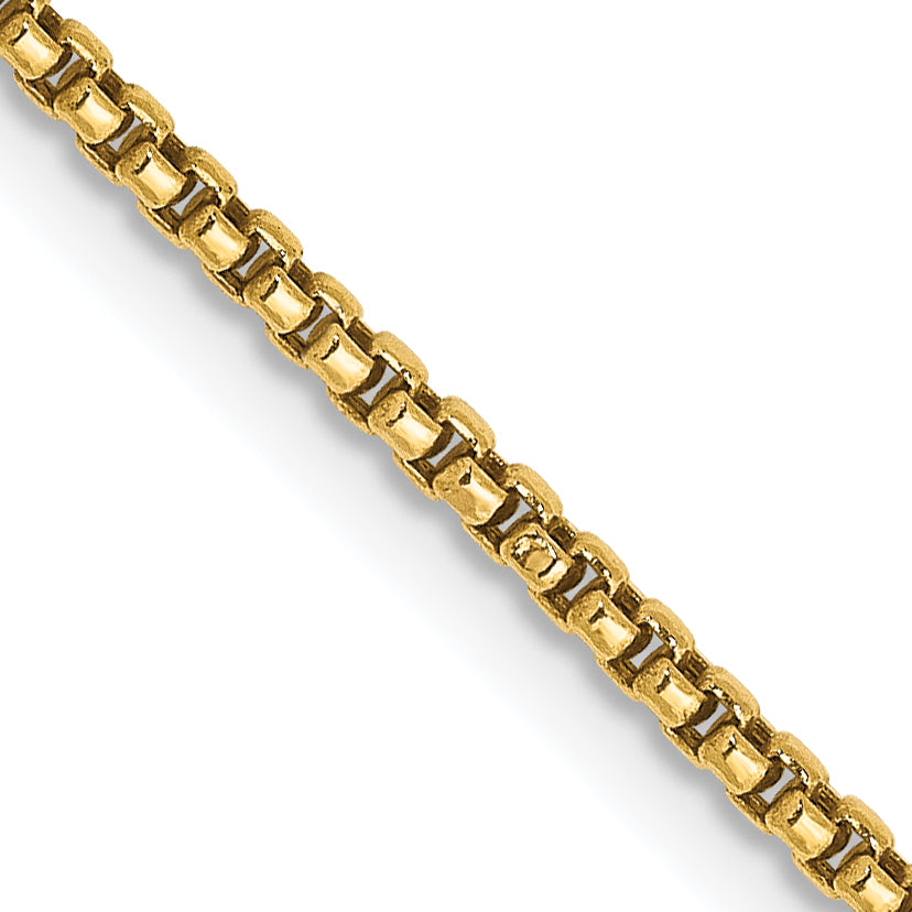 14k 1.5mm Semi-Solid Round Box Chain