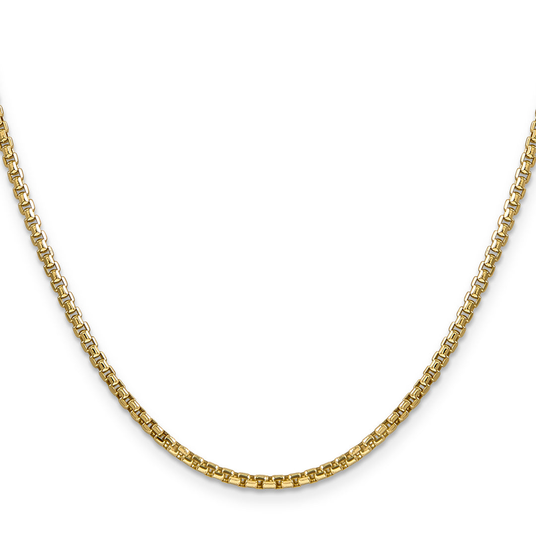 14k 2.45mm Semi-Solid Round Box Chain