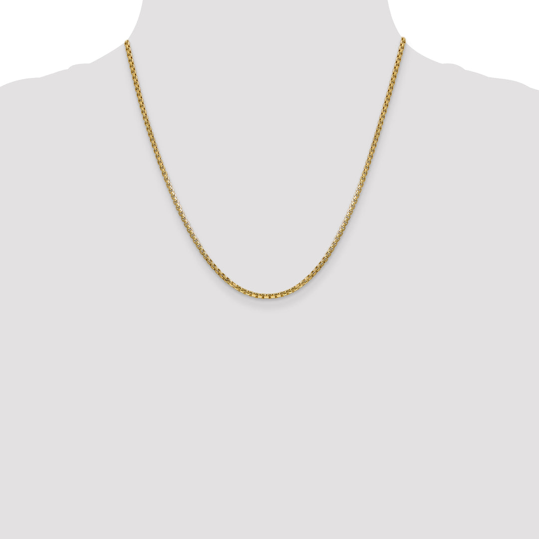 14k 2.45mm Semi-Solid Round Box Chain