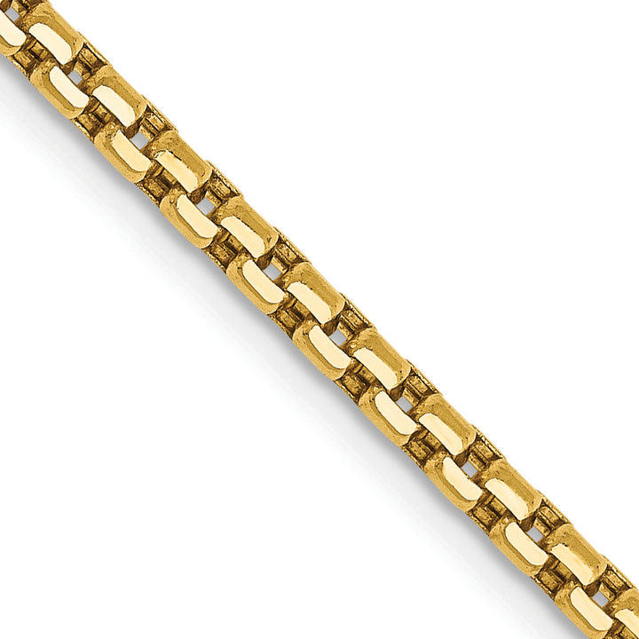 14k 2.45mm Semi-Solid Round Box Chain