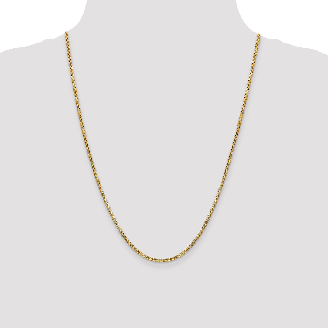 14k 2.45mm Semi-Solid Round Box Chain
