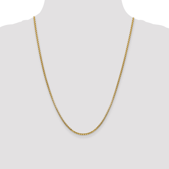 14k 2.45mm Semi-Solid Round Box Chain