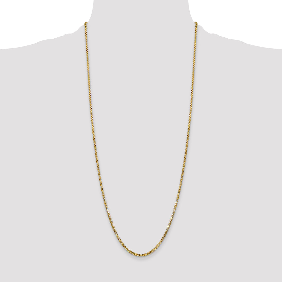 14k 2.45mm Semi-Solid Round Box Chain