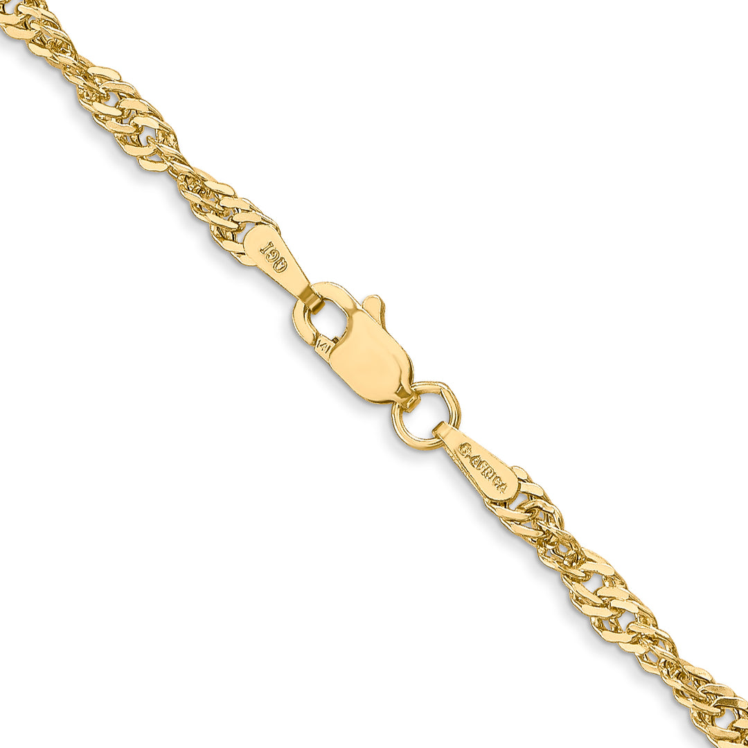 14k 2.75mm Lightweight Singapore Chain