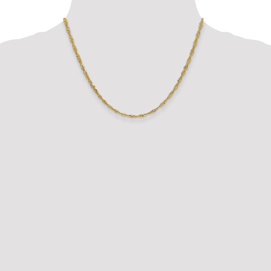 14k 2.75mm Lightweight Singapore Chain