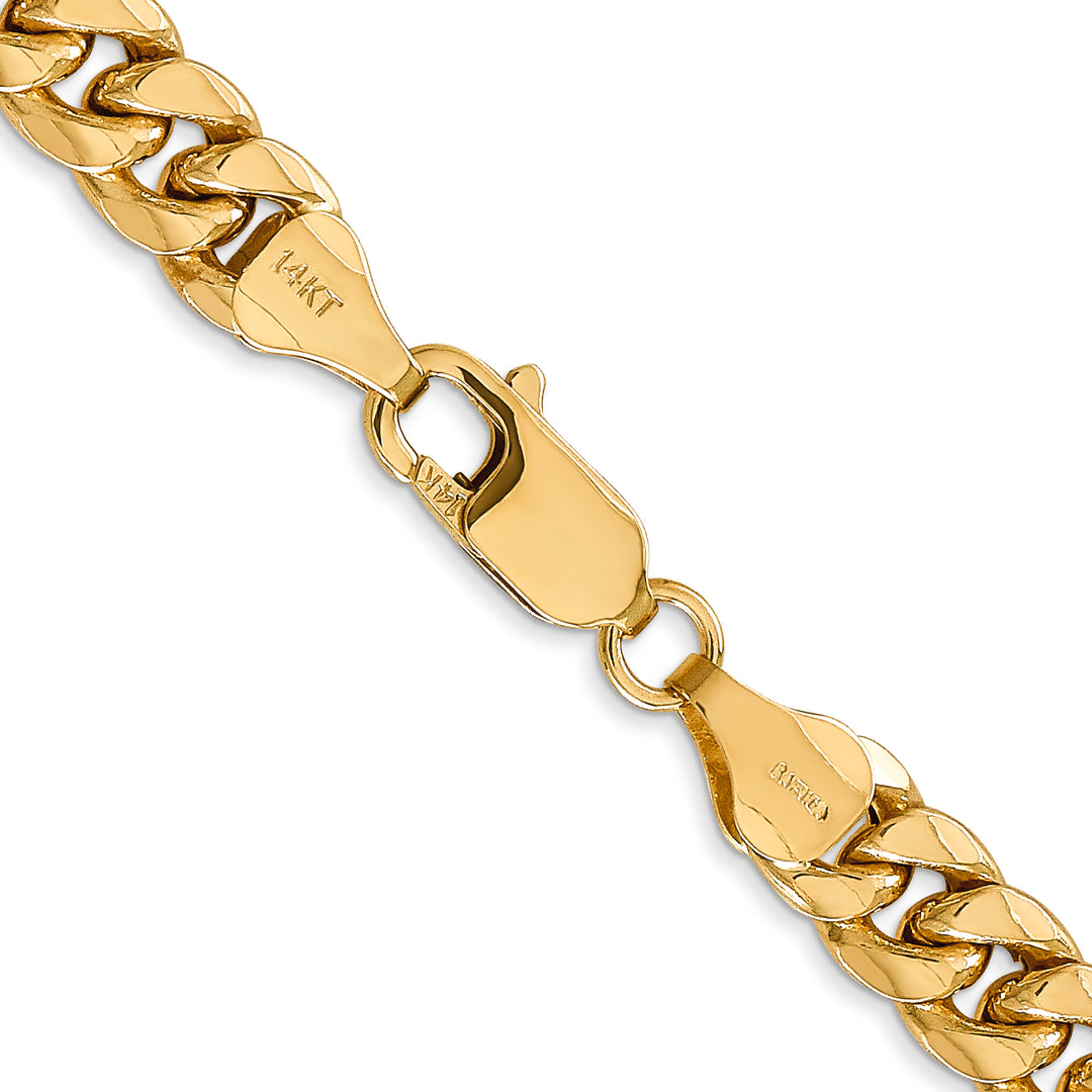 14k 6.75mm Semi-Solid Miami Cuban Chain