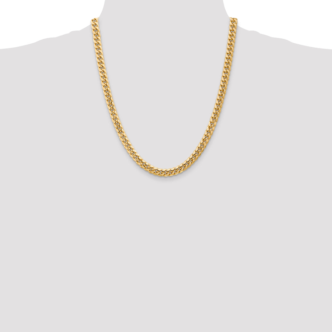 14k 6.75mm Semi-Solid Miami Cuban Chain