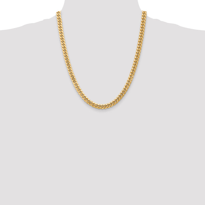 14k 6.75mm Semi-Solid Miami Cuban Chain