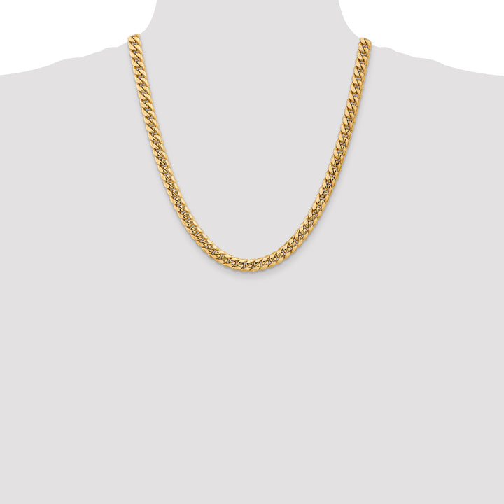 14k 7.3mm Semi-Solid Miami Cuban Chain