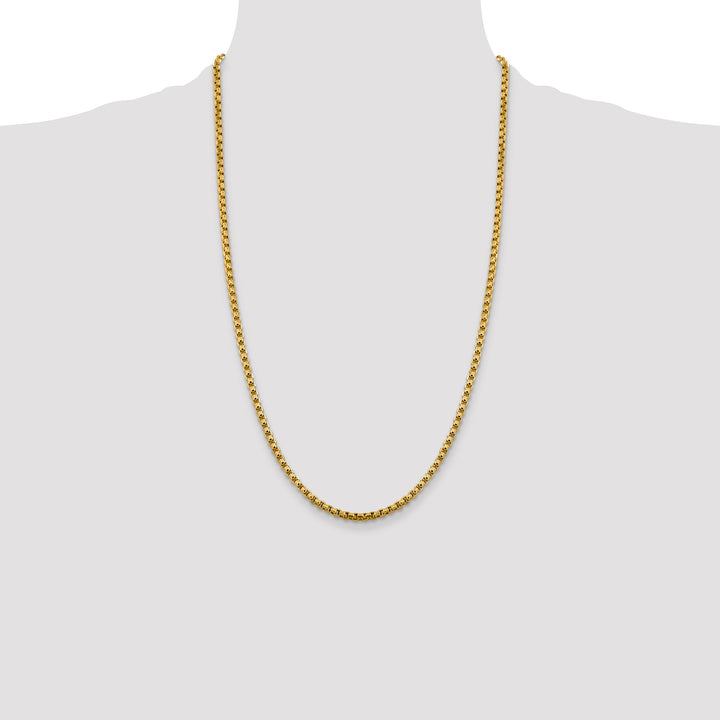 14k 3.6mm Semi-Solid Round Box Chain