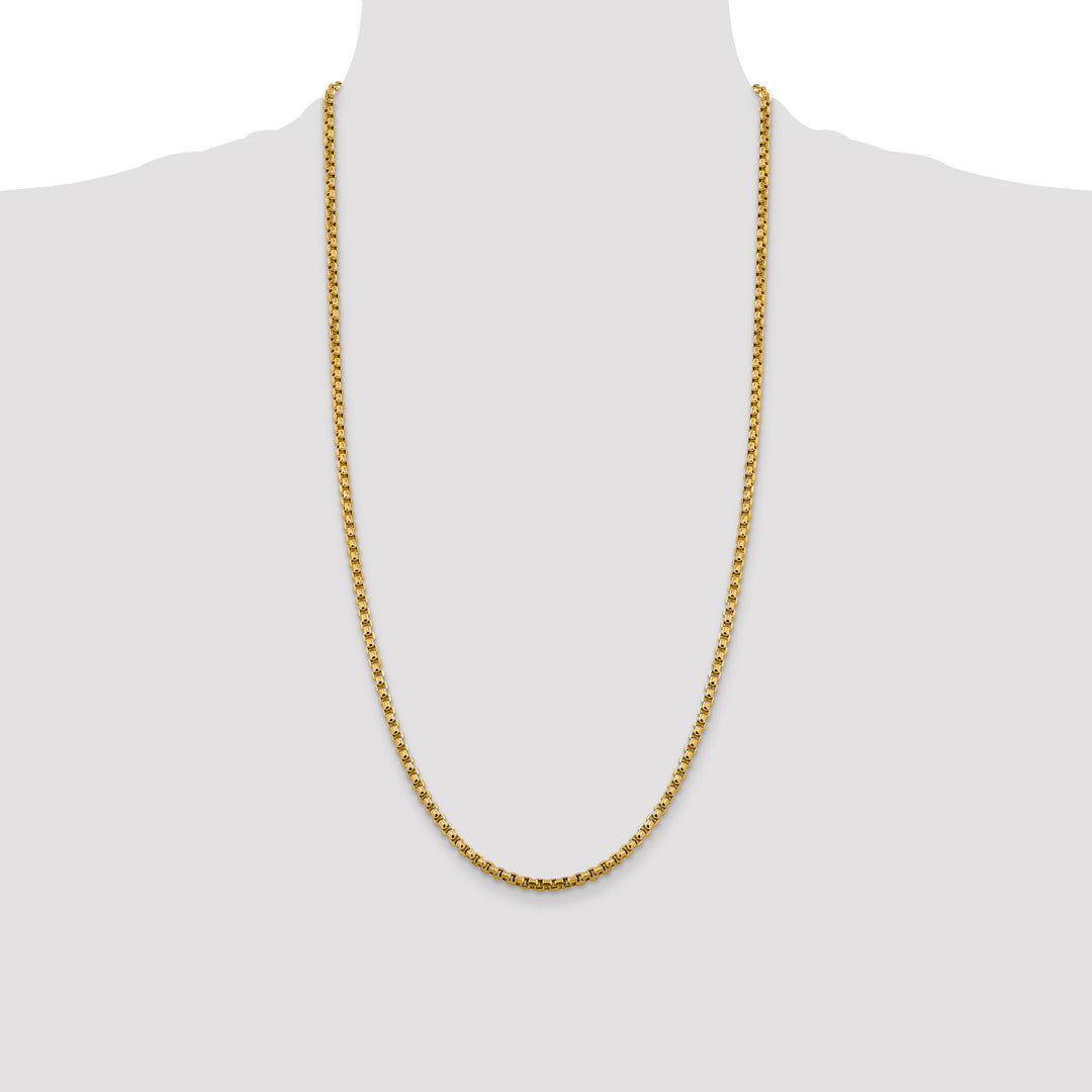 14k 3.6mm Semi-Solid Round Box Chain