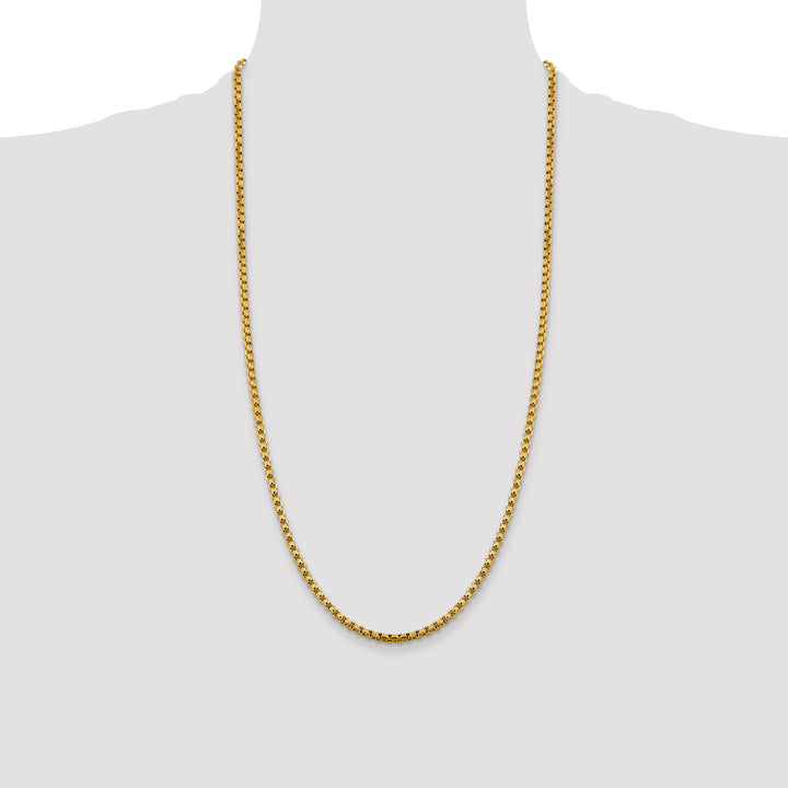14k 3.6mm Semi-Solid Round Box Chain