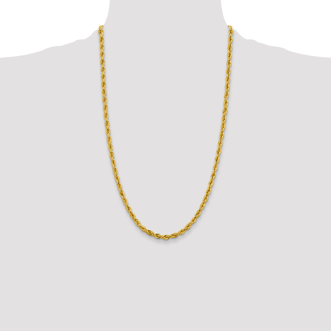 14ky 4.25mm Semi-Solid Rope Chain