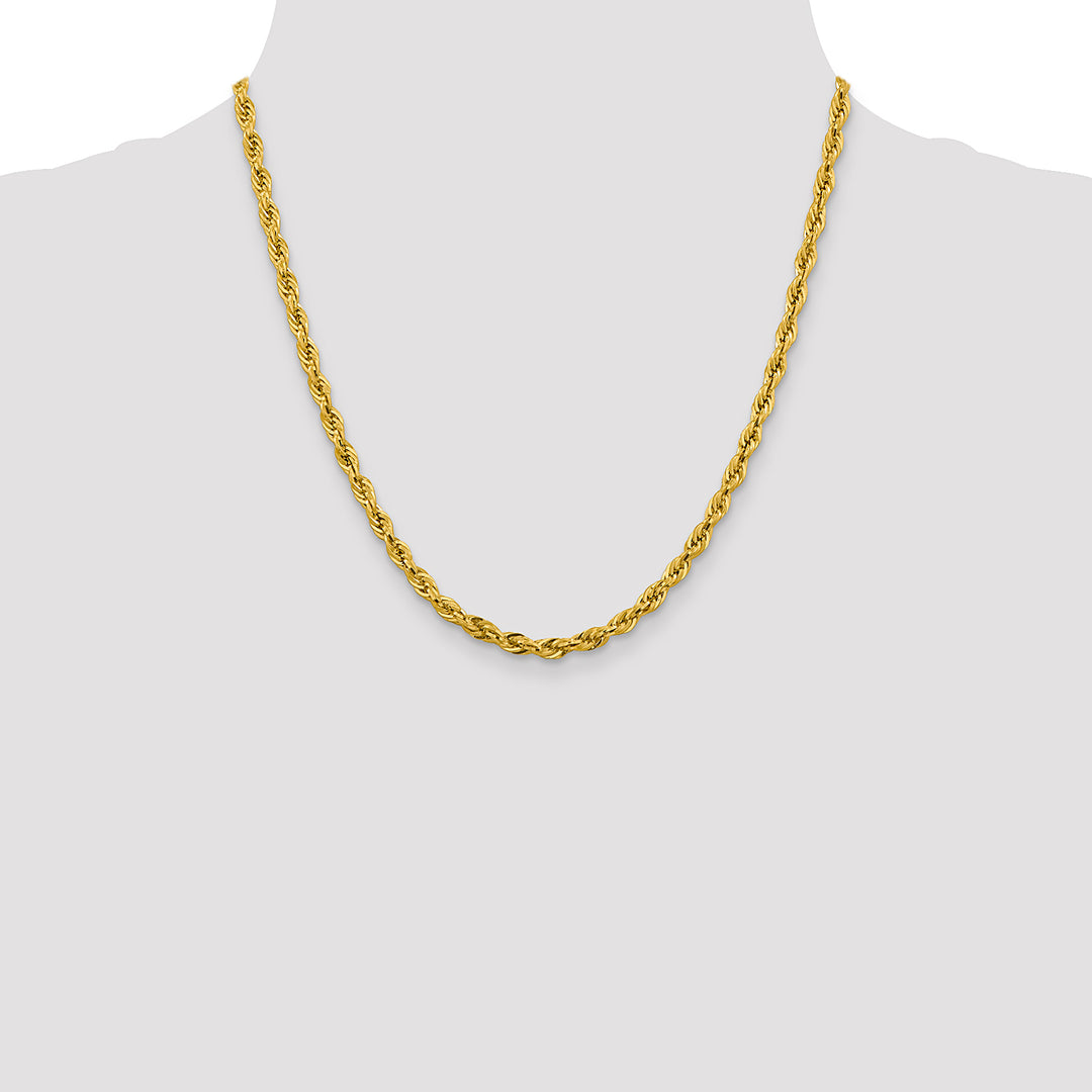 14ky 4.25mm Semi-Solid Rope Chain