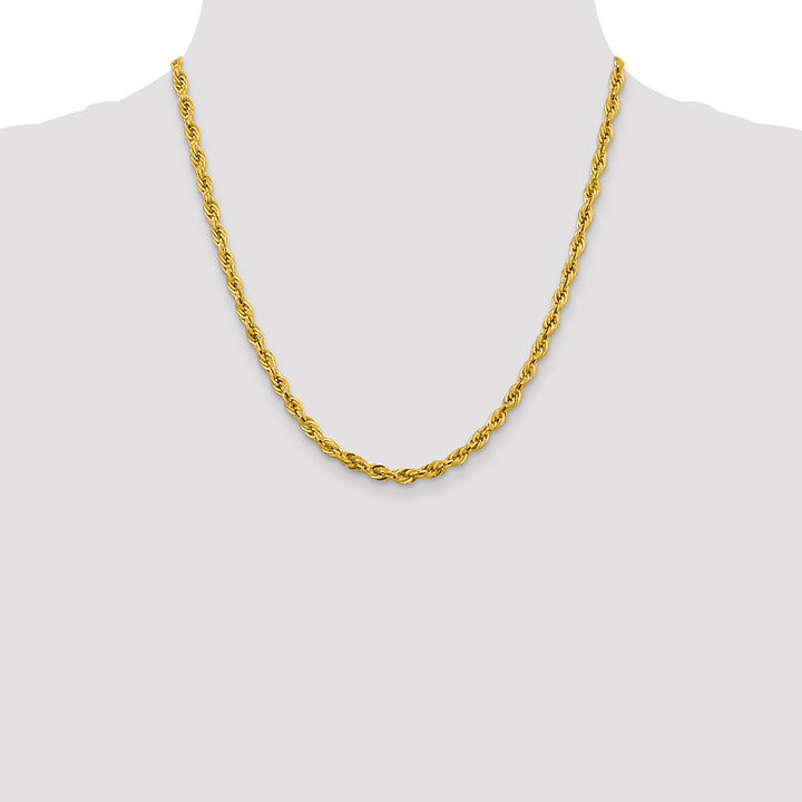 14ky 4.25mm Semi-Solid Rope Chain