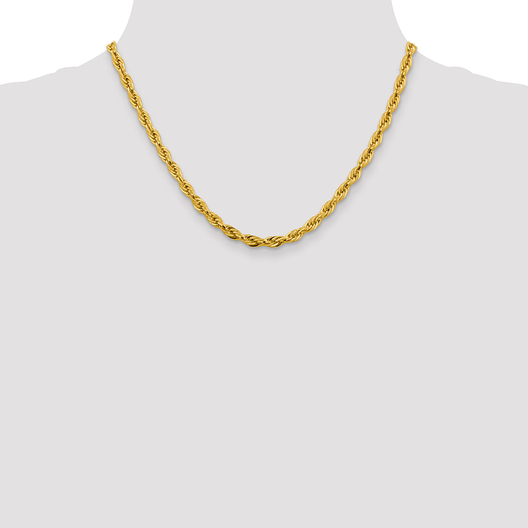 14ky 4.75mm Semi-Solid Rope Chain
