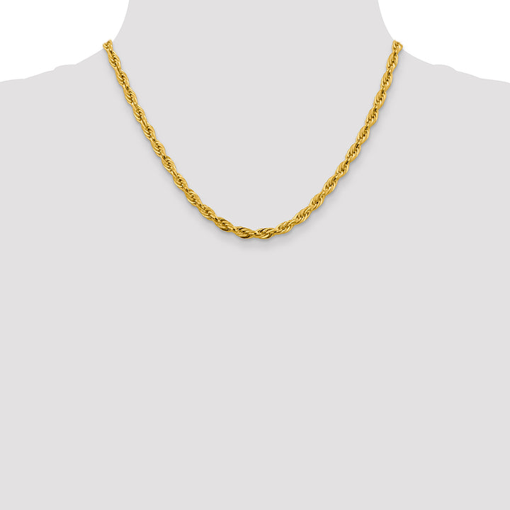 14ky 4.75mm Semi-Solid Rope Chain