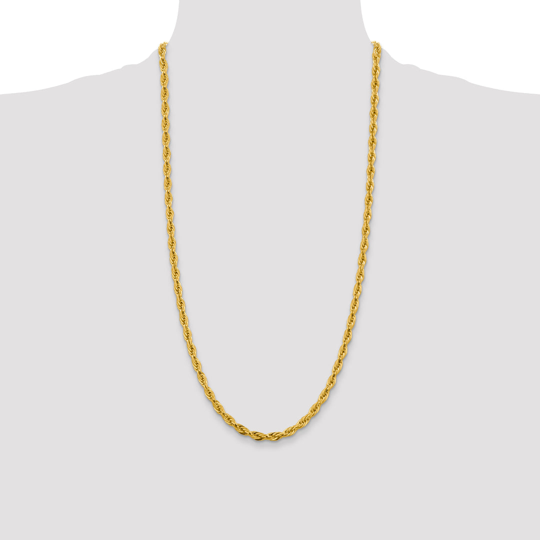 14ky 4.75mm Semi-Solid Rope Chain
