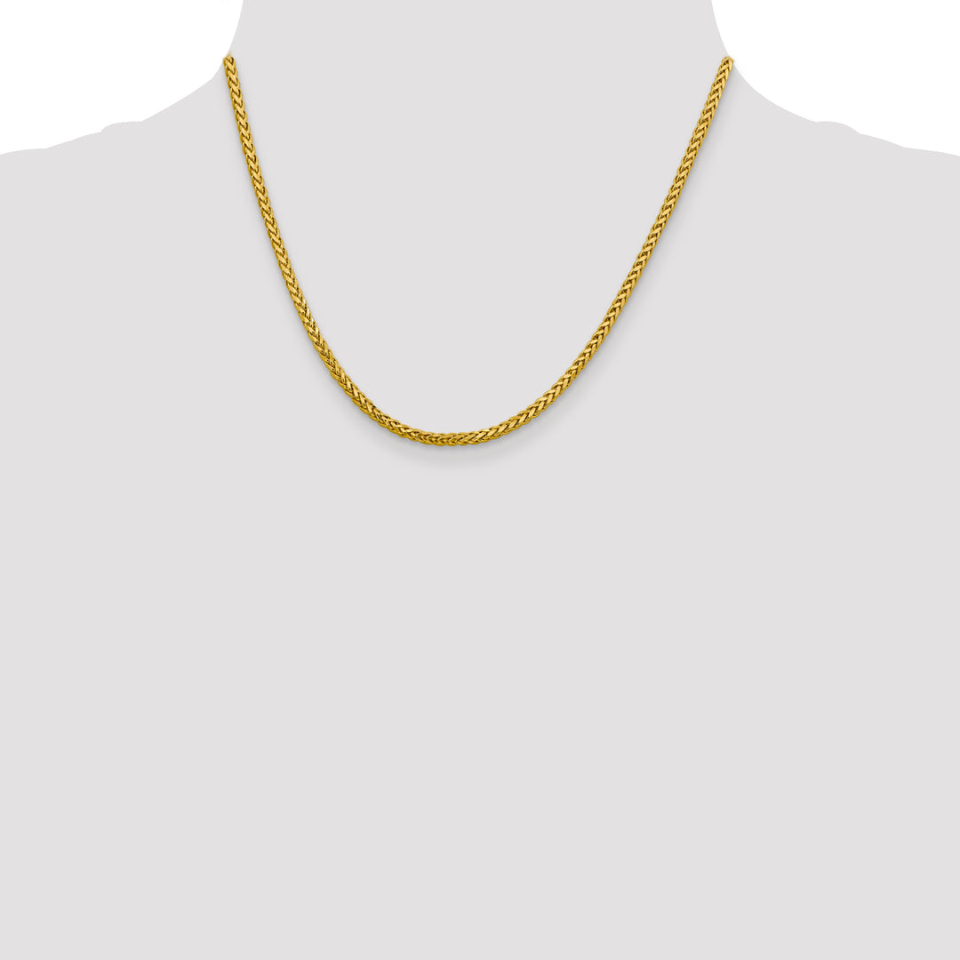 14k 2.5mm Semi-solid D/C Wheat Chain