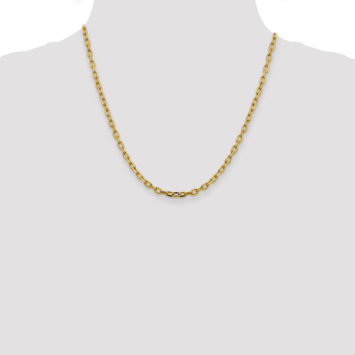 14k 3.7mm Semi-solid D/C Open Link Cable Chain