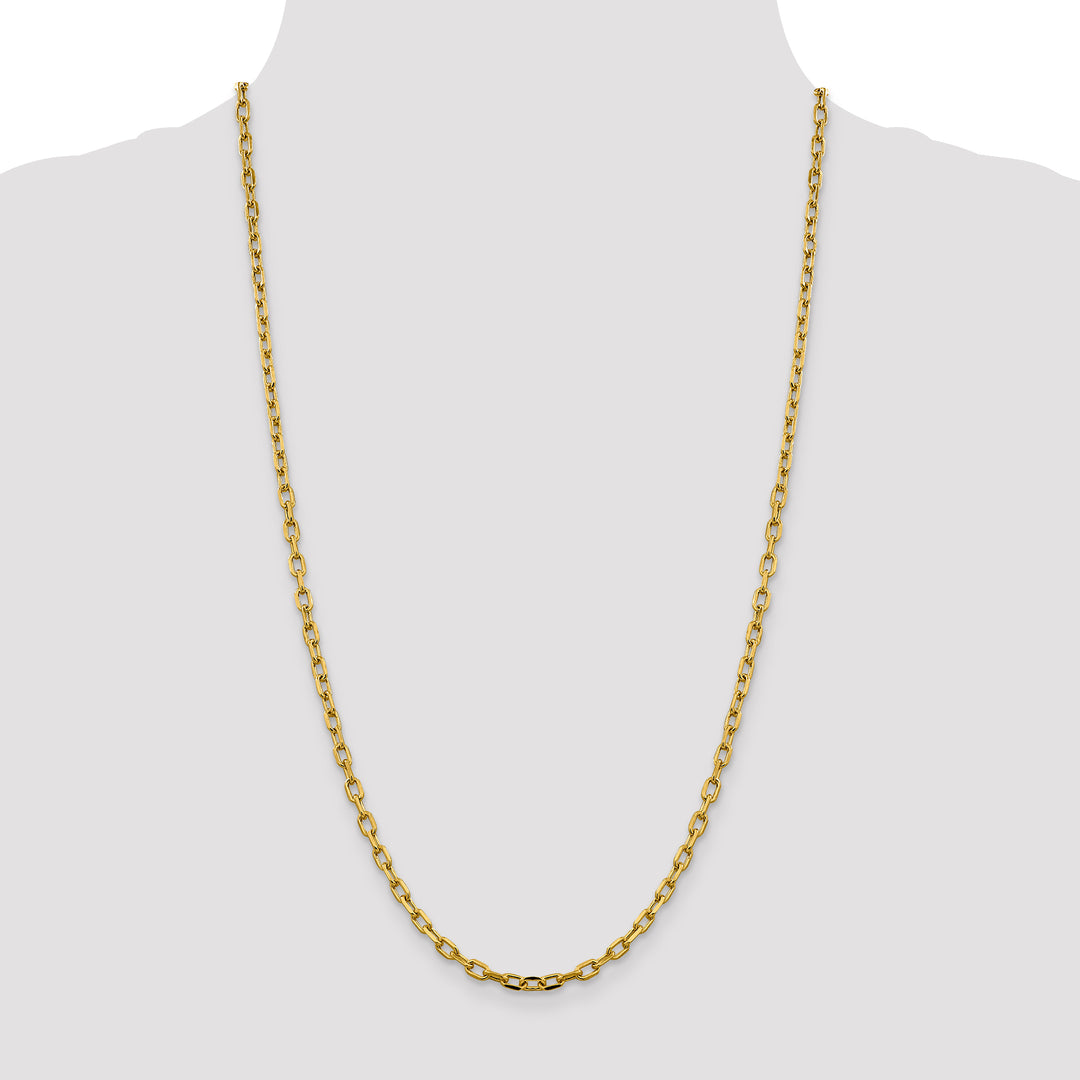 14k 3.7mm Semi-solid D/C Open Link Cable Chain