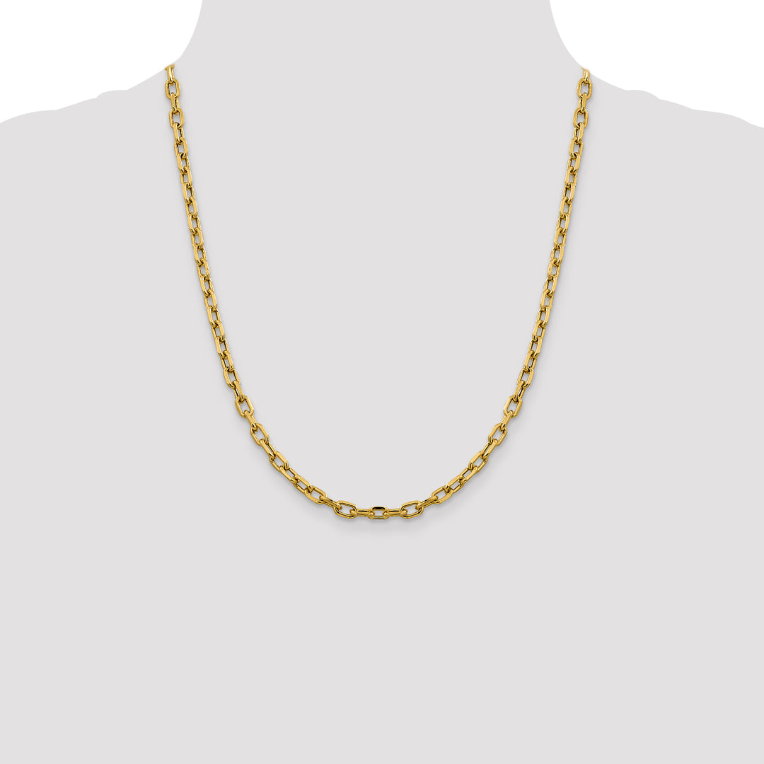 14k 4.9mm Semi-solid D/C Open Link Cable Chain