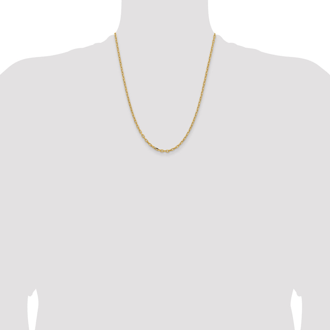 14k 3mm Semi-solid D/C Open Link Cable Chain