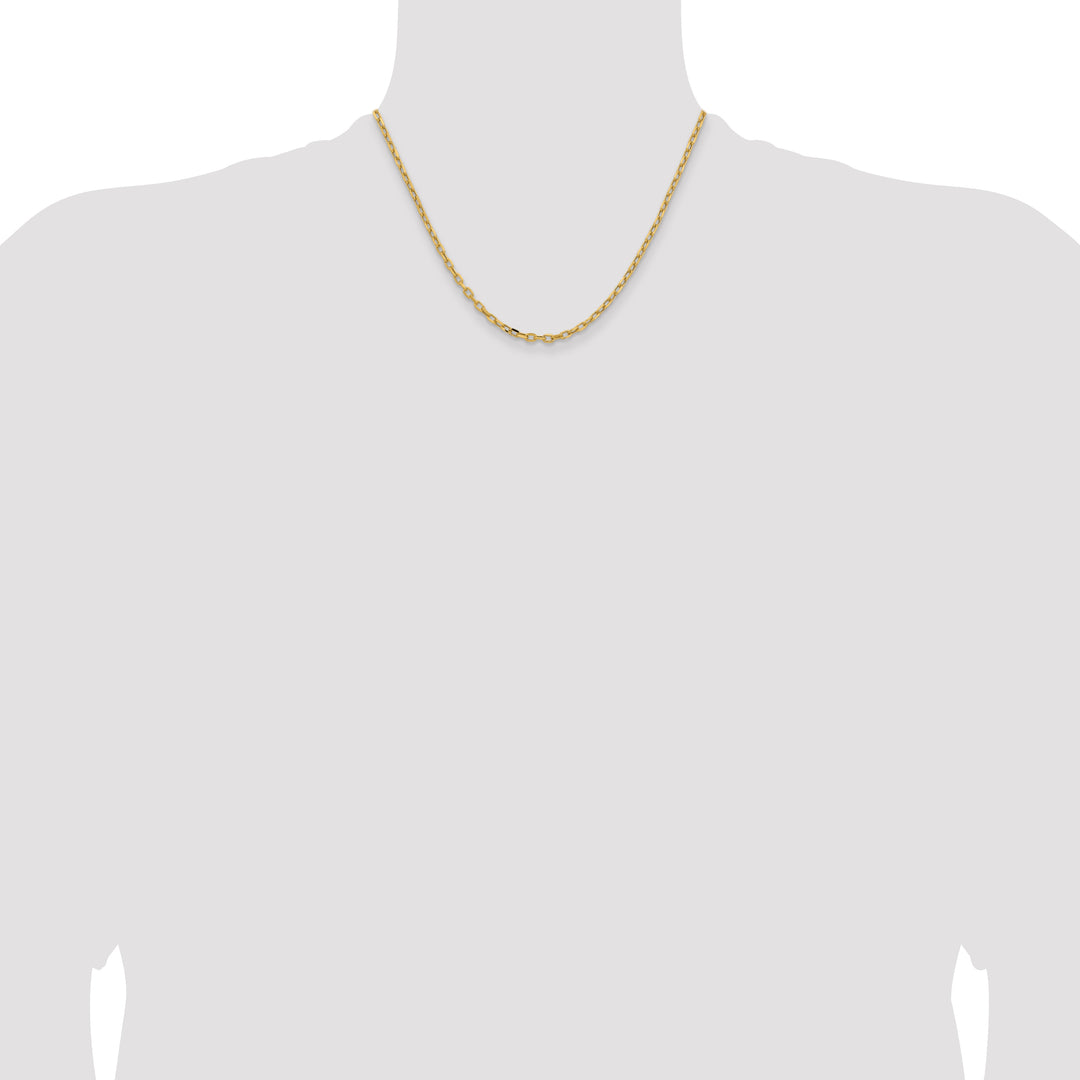 14k 3mm Semi-solid D/C Open Link Cable Chain