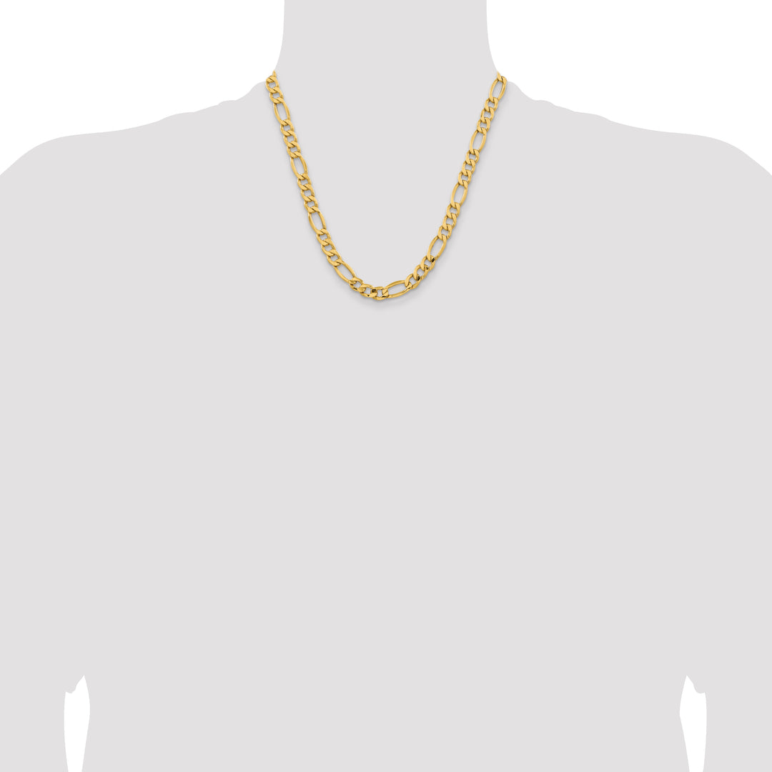 14k 8.5mm Semi-Solid Figaro Chain