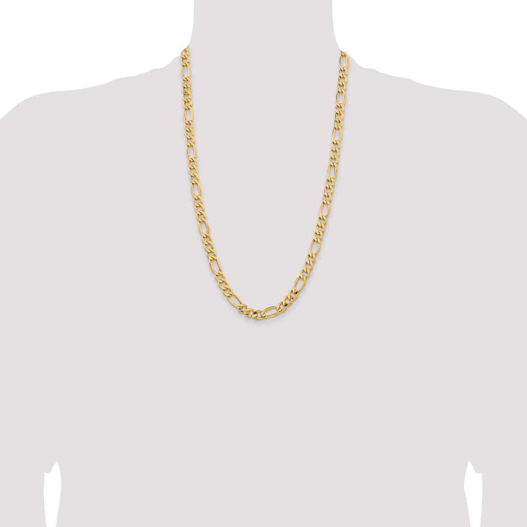 14k 8.5mm Semi-Solid Figaro Chain