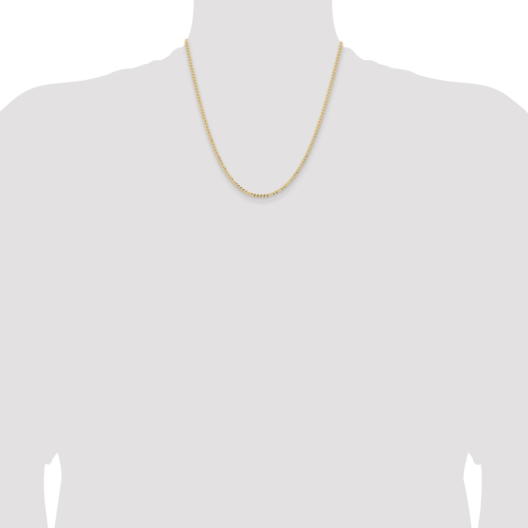 14k 2.85mm Semi-Solid Curb Chain
