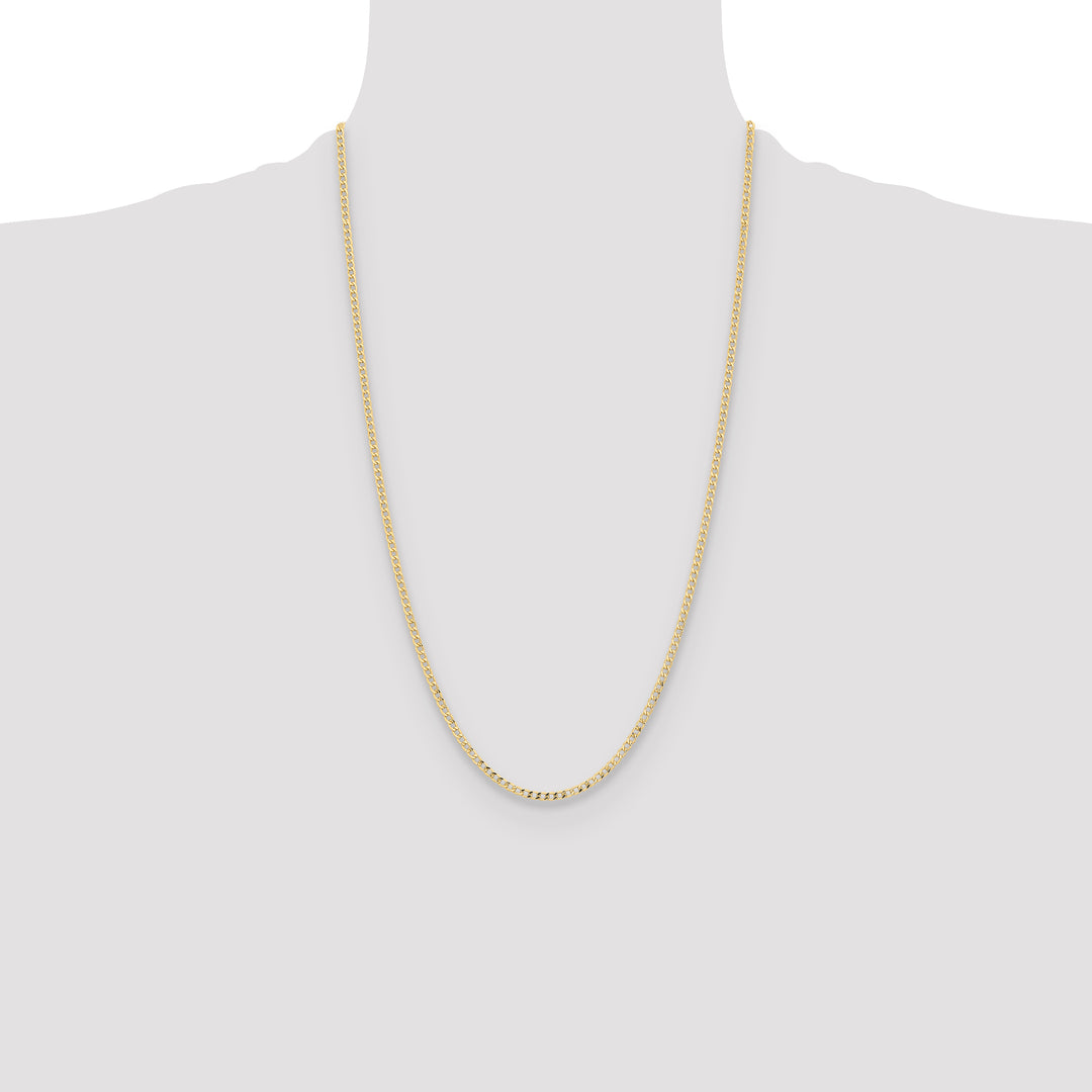 14k 2.85mm Semi-Solid Curb Chain