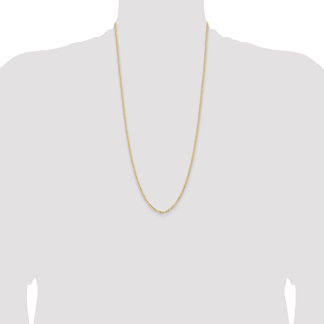 14k 2.85mm Semi-Solid Curb Chain