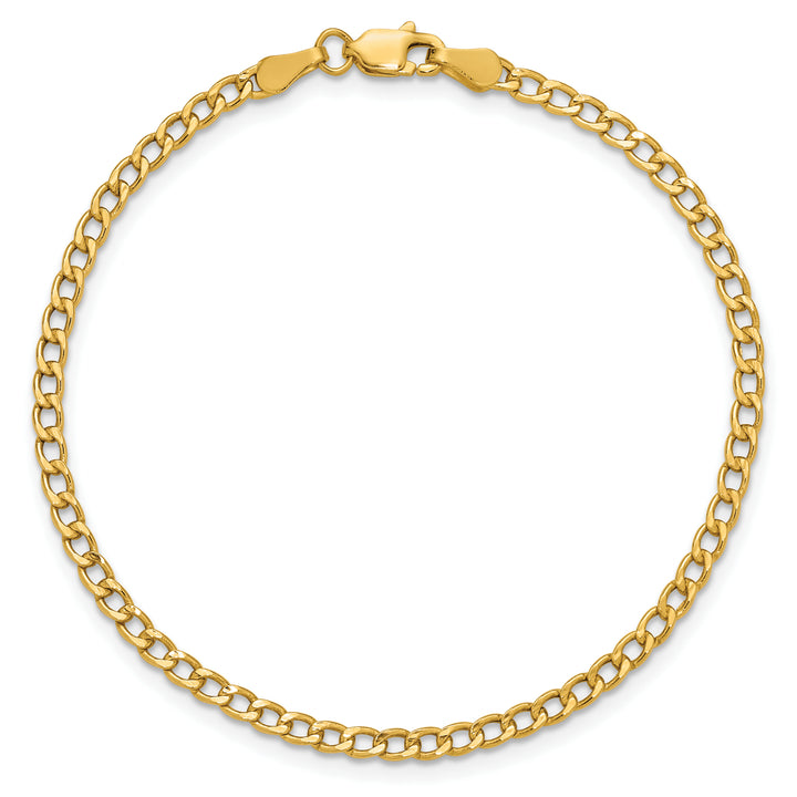 14k 2.85mm Semi-Solid Curb Chain Anklet